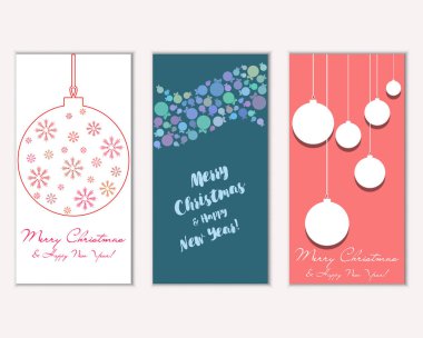 vektör çizim kış tatil tebrik kartları