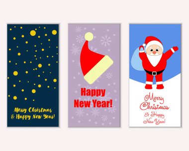 vektör çizim kış tatil tebrik kartları