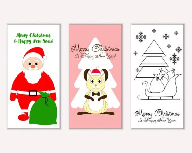 Mutlu Noeller ve mutlu yeni yıl tebrik kartları   