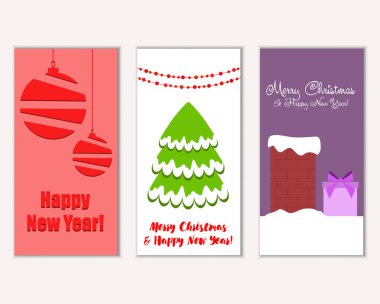 Mutlu Noeller ve mutlu yeni yıl tebrik kartları   