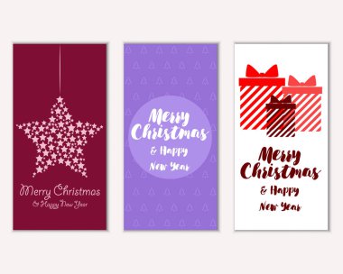 Renkli Noel kartları ile yeni yıl süslemeleri, illüstrasyon vektör