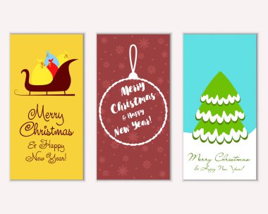 vektör çizim kış tatil tebrik kartları