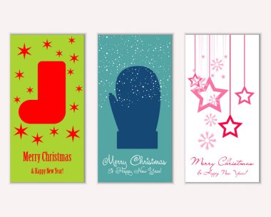 vektör çizim kış tatil tebrik kartları