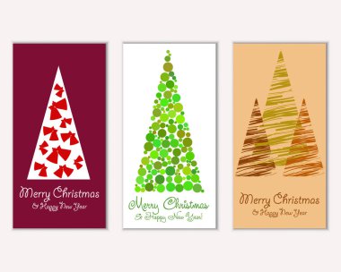 Renkli Noel kartları ile yeni yıl süslemeleri, illüstrasyon vektör