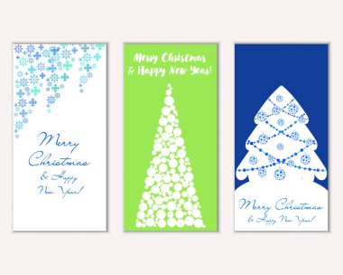 Renkli Noel kartları ile yeni yıl süslemeleri, illüstrasyon vektör