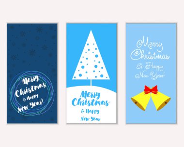 Renkli Noel kartları ile yeni yıl süslemeleri, illüstrasyon vektör