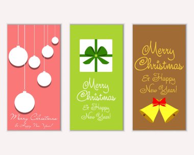 vektör çizim kış tatil tebrik kartları