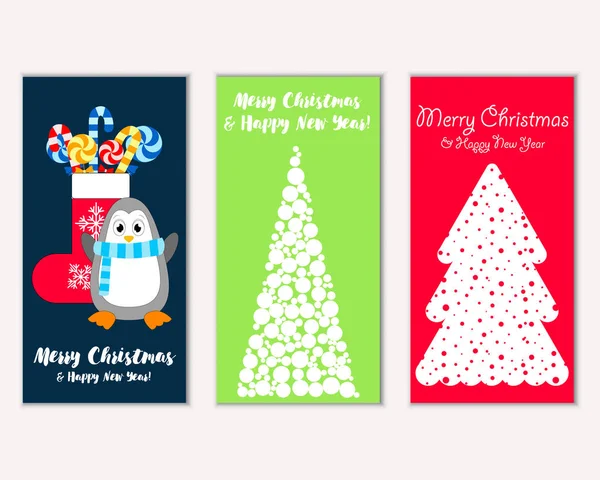 Renkli Noel kartları ile yeni yıl süslemeleri, illüstrasyon vektör