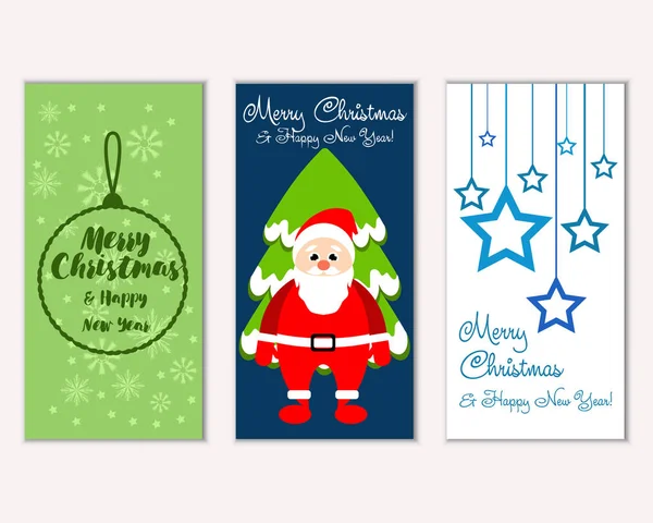 mutlu Noeller ve mutlu yeni yıl tebrik kartları vektör çizim