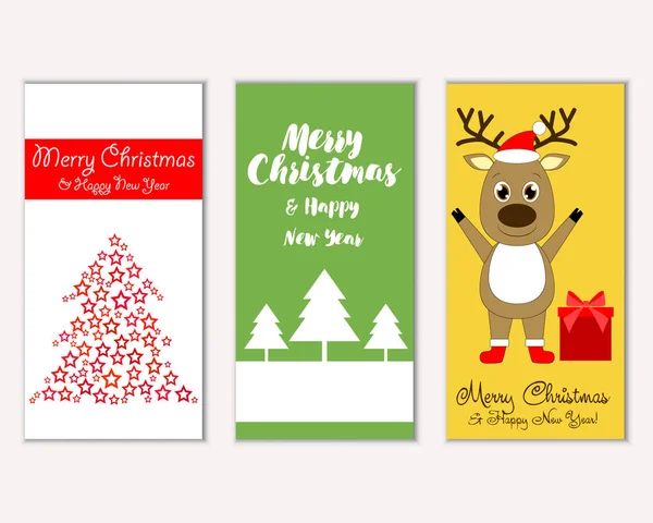 mutlu Noeller ve mutlu yeni yıl tebrik kartları vektör çizim