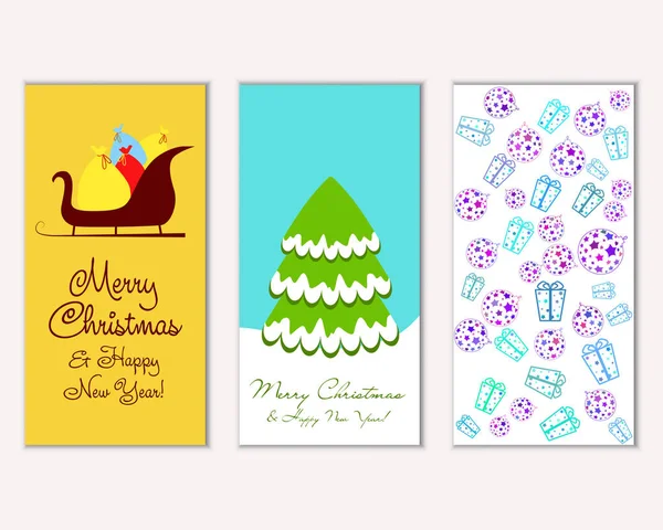 vektör çizim kış tatil tebrik kartları