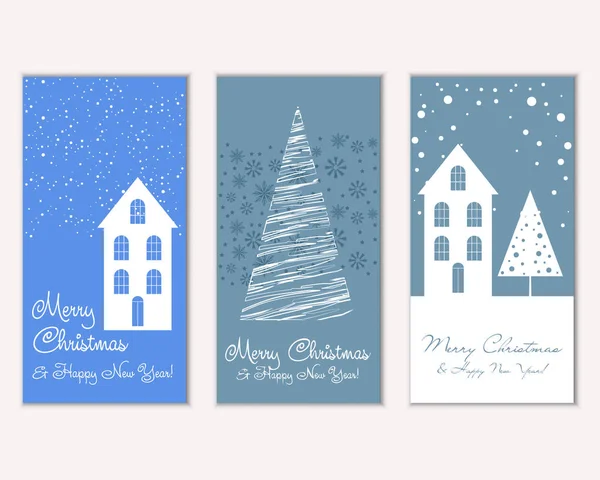 mutlu Noeller ve mutlu yeni yıl tebrik kartları vektör çizim     