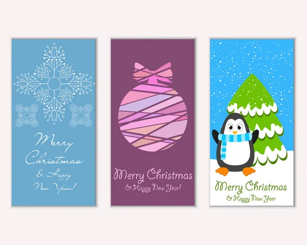 Renkli Noel kartları ile yeni yıl süslemeleri, illüstrasyon vektör