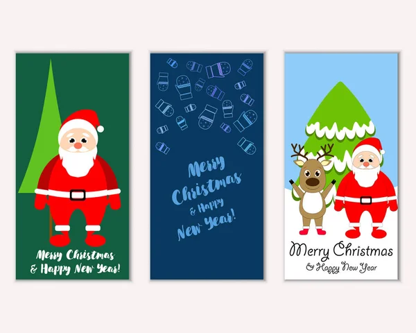 Illustration Vectorielle Des Cartes Vœux Joyeux Noël Bonne Année — Image vectorielle