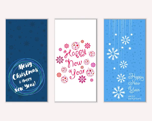 Renkli Noel kartları ile yeni yıl süslemeleri, illüstrasyon vektör
