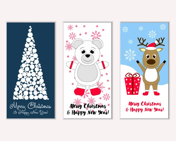 vektör çizim kış tatil tebrik kartları