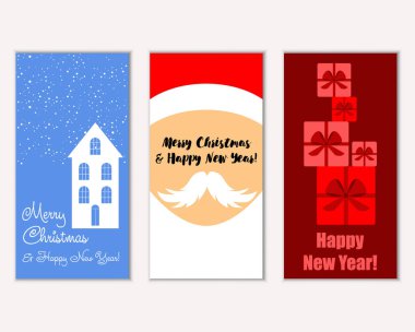 Mutlu Noeller ve mutlu yeni yıl tebrik kartları  