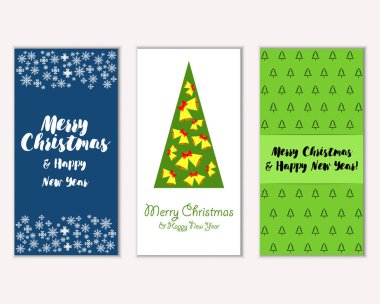 Renkli Noel kartları ile yeni yıl süslemeleri, illüstrasyon vektör