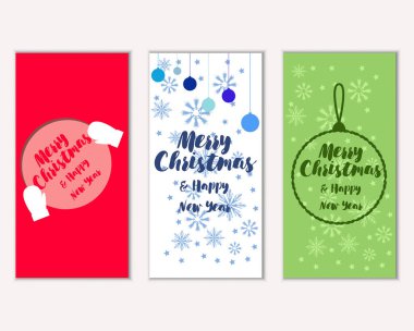 mutlu Noeller ve mutlu yeni yıl tebrik kartları vektör çizim      