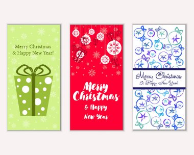 vektör çizim kış tatil tebrik kartları