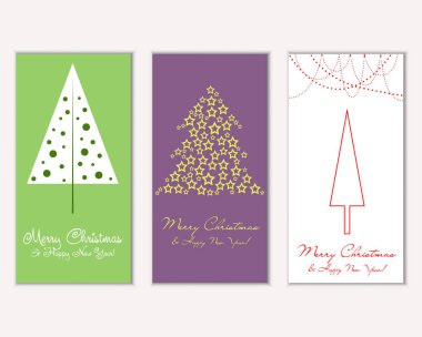 mutlu Noeller ve mutlu yeni yıl tebrik kartları vektör çizim     