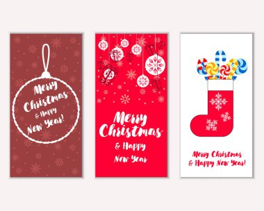 vektör çizim kış tatil tebrik kartları