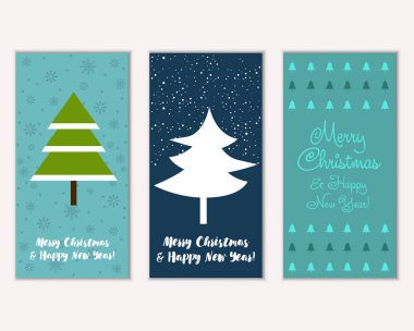 vektör çizim kış tatil tebrik kartları