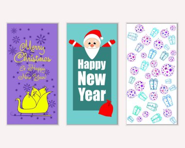 vektör çizim kış tatil tebrik kartları