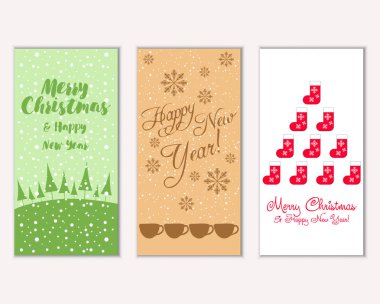 Mutlu Noeller ve mutlu yeni yıl tebrik kartları   