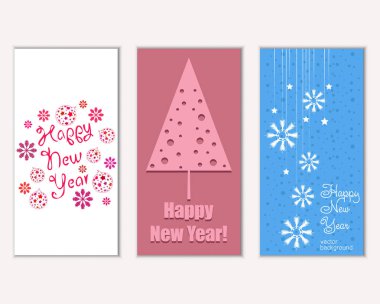 Renkli Noel kartları ile yeni yıl süslemeleri, illüstrasyon vektör