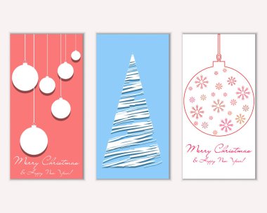 vektör çizim kış tatil tebrik kartları