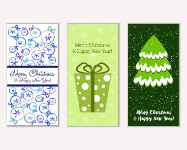 vektör çizim kış tatil tebrik kartları