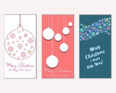 vektör çizim kış tatil tebrik kartları