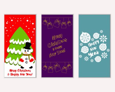 Mutlu Noeller ve mutlu yeni yıl tebrik kartları  