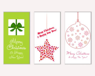 vektör çizim kış tatil tebrik kartları