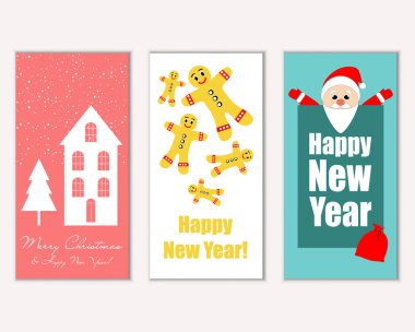 Mutlu Noeller ve mutlu yeni yıl tebrik kartları   