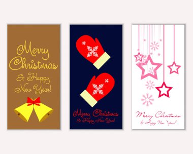 vektör çizim kış tatil tebrik kartları