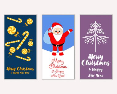 vektör çizim kış tatil tebrik kartları