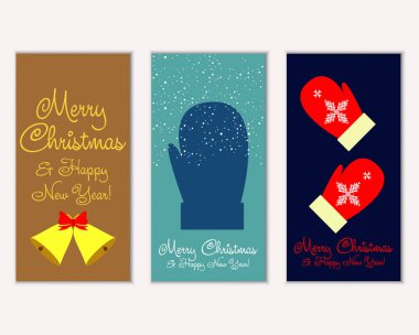 vektör çizim kış tatil tebrik kartları