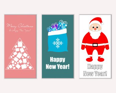 Mutlu Noeller ve mutlu yeni yıl tebrik kartları   