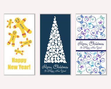 vektör çizim kış tatil tebrik kartları