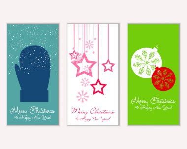 vektör çizim kış tatil tebrik kartları