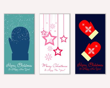 vektör çizim kış tatil tebrik kartları