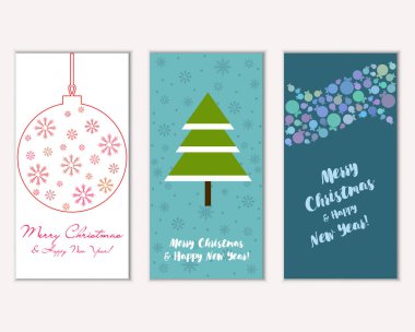 vektör çizim kış tatil tebrik kartları