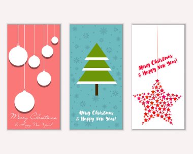 vektör çizim kış tatil tebrik kartları