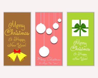 vektör çizim kış tatil tebrik kartları