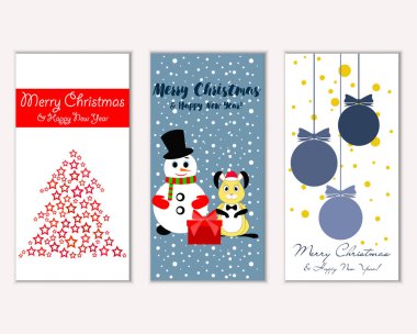 Mutlu Noeller ve mutlu yeni yıl tebrik kartları   