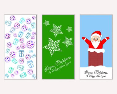 vektör çizim kış tatil tebrik kartları