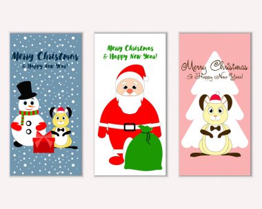 Mutlu Noeller ve mutlu yeni yıl tebrik kartları   