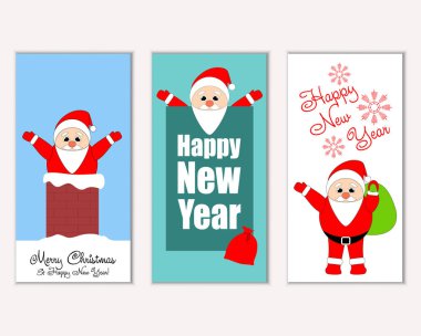 vektör çizim kış tatil tebrik kartları